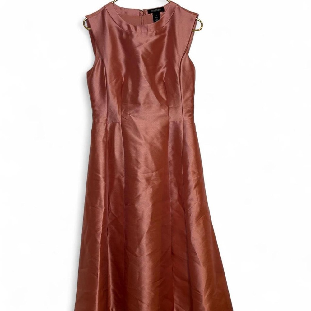 White House Black Market Pink Silk Blend Evening A-Line Dress - Picture 2 of 8